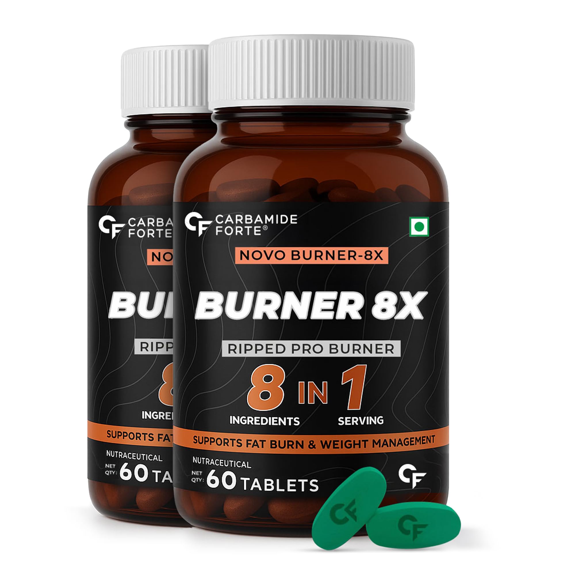 Carbamide Forte Fat Burner for Men & Women | Weight Loss Support - 60 Veg Tablets (Pack of 2)