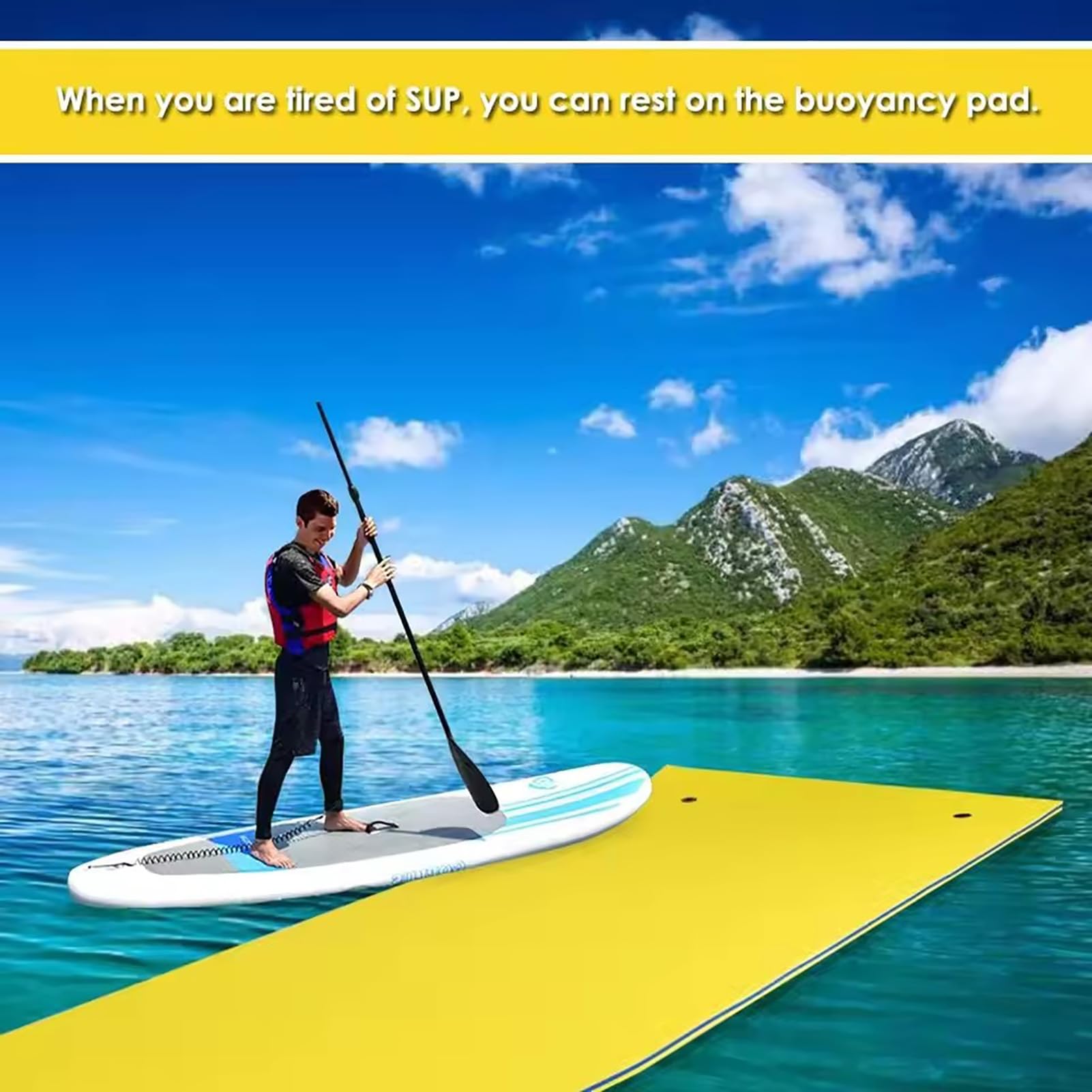 Tappetino galleggiante, Lily Pad Floating Mat per il lago e la barca, Resistente Water Mat Floating Dock, Giant Floating Water Pad per adulti,