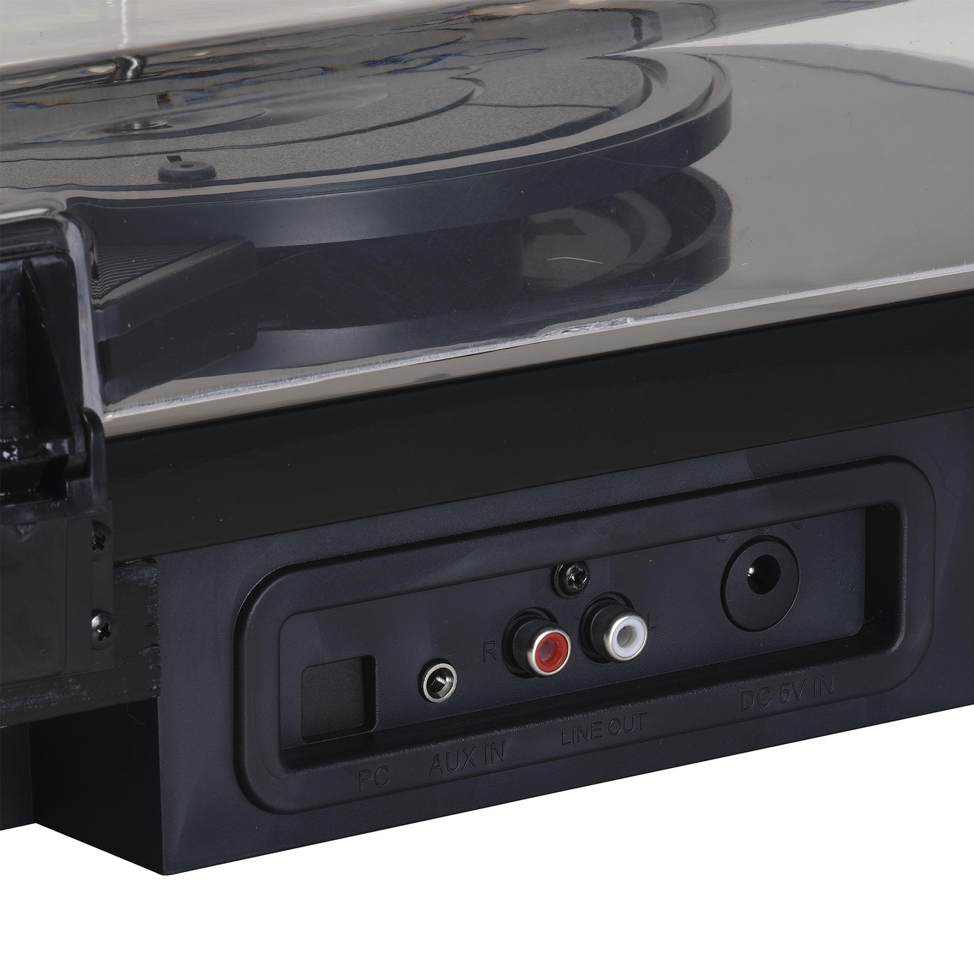 Denver VPL-230B Giradischi Bluetooth per Vinili con Casse Integrate, USB/SD, Registrazione MP3, Phono Out, 33/45/78 RPM, Nero