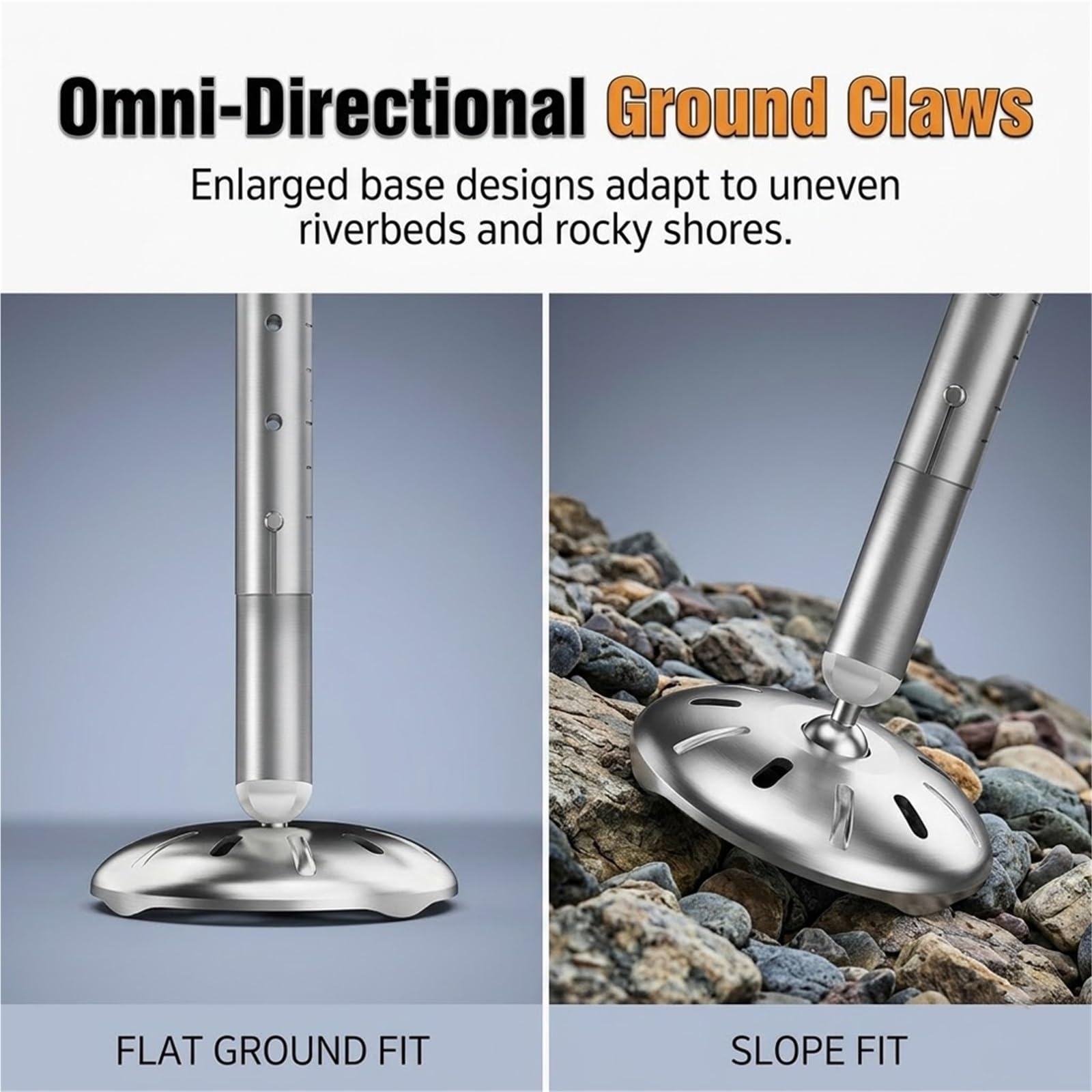 Plateforme de pêche en aluminium robuste, station pliable avec pieds réglables, capacité de 453,6 kg, idéale pour les berges de rivière et les griffes de boue