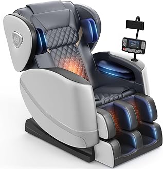 2025 Massage Chair Full Body, Zero Gravity Massage Chair with 10 Fix Rollers, Heating, Foot Massage, Auto Modes, Bluetooth Speaker, Touch Screen Controller (Light Gray)