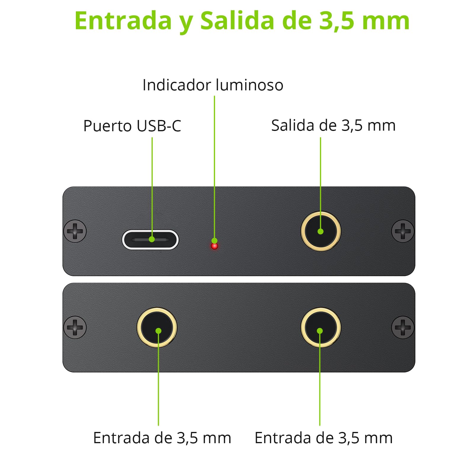 LiNKFOR Mini Mezclador de Audio 3.5mm de 2 Canales,Mezclador Activo con con Control de Volumen para PC/Altavoz/Amplificador/Teclado Electrónico