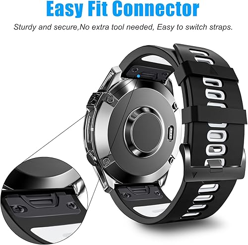 Miniatura 49 de ZPJPPLX Correas de reloj de 1.024 in de fácil ajuste para tactix 8, Fenix 8, 2.008 in, 7X Pro 6X 5X, correas deportivas de silicona suave 3 Pack 1