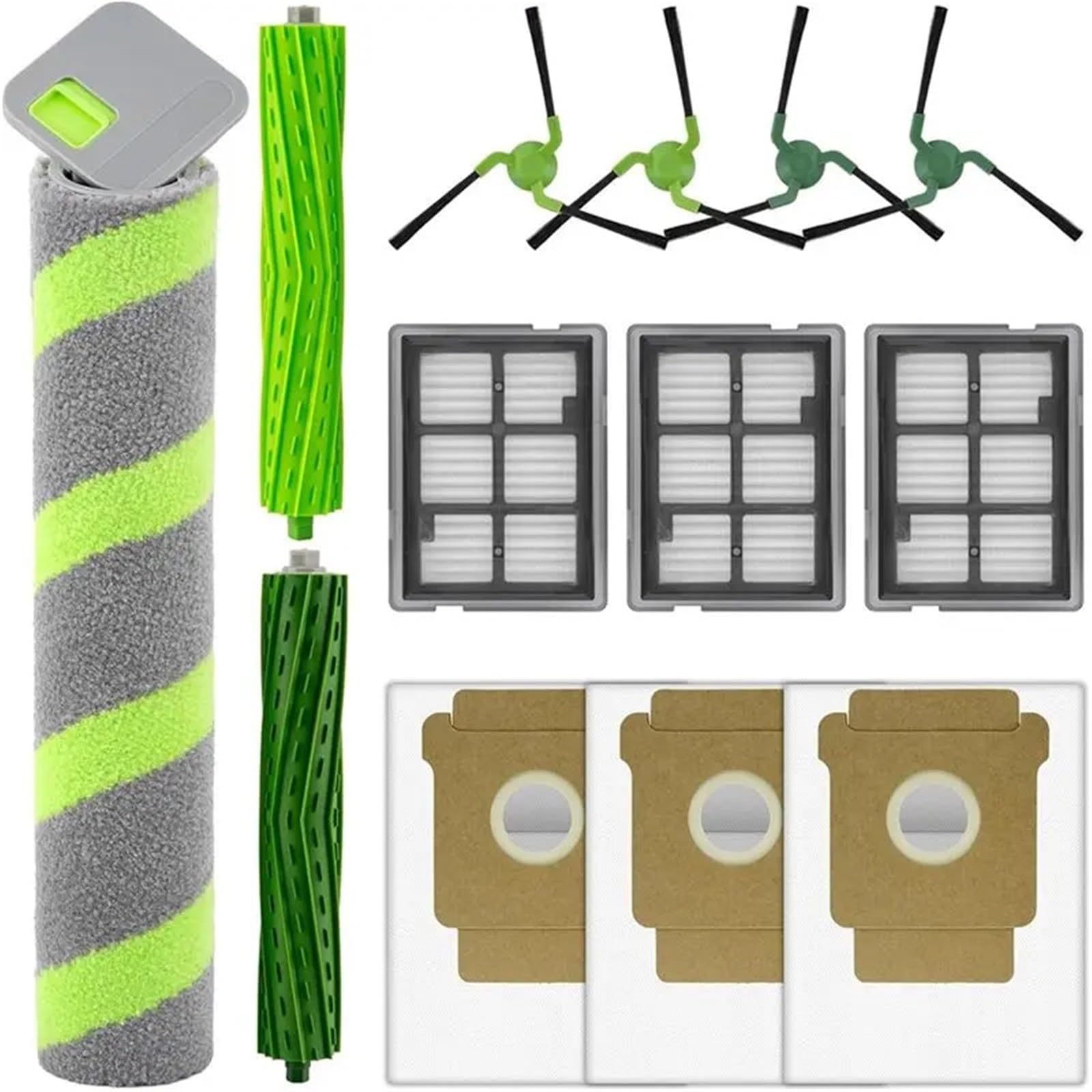 A66Z Compatibile con Roomba Max 705 Combo Spazzola Rulli Rullo di pulizia Filtri HEPA Sacchetti for la polvere Spazzole laterali Kit di sostituzione Brus