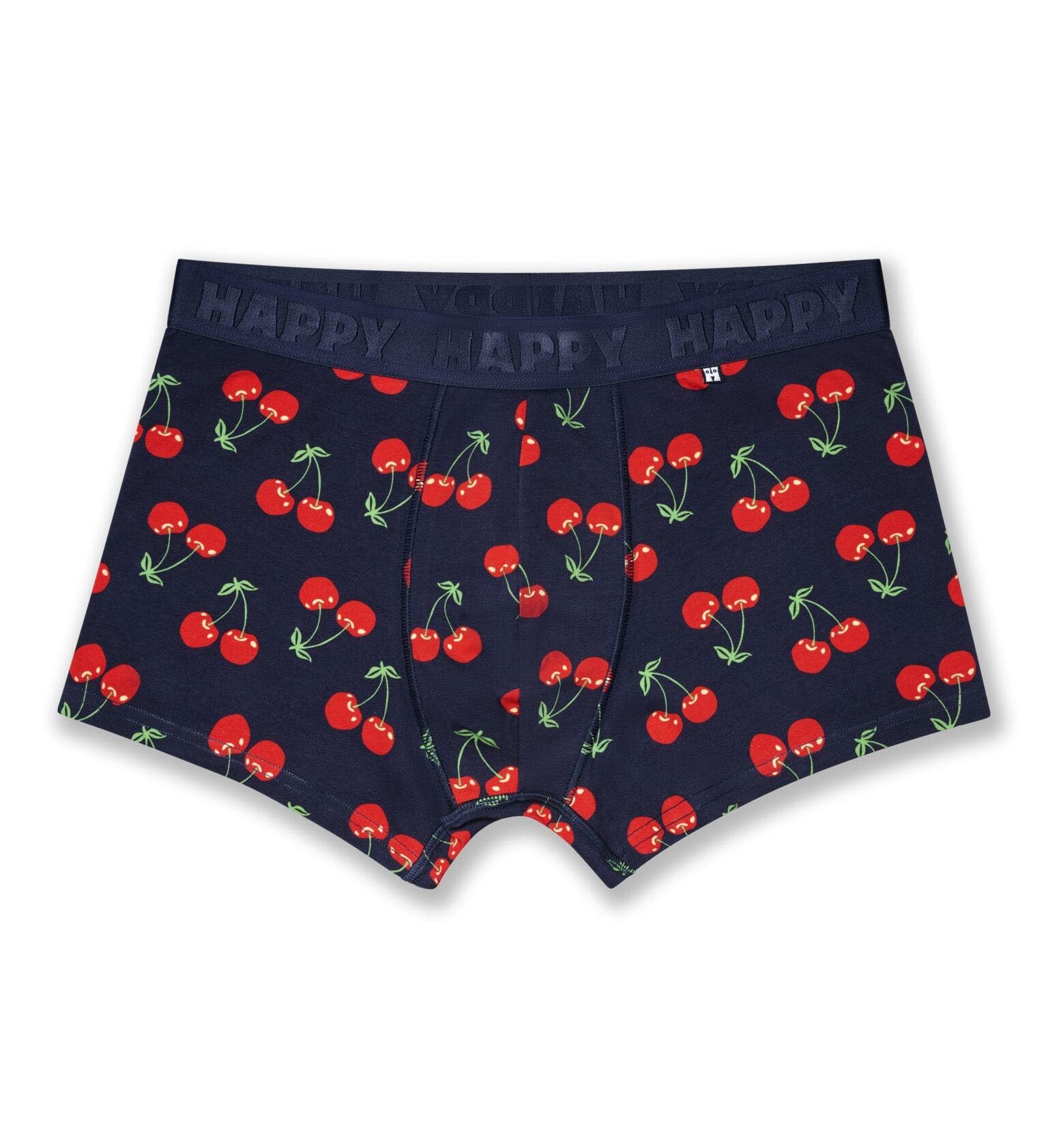 Happy Socks 3-pak bawełnianych bokserek Cherrys, męskich, granatowych, rozmiar M