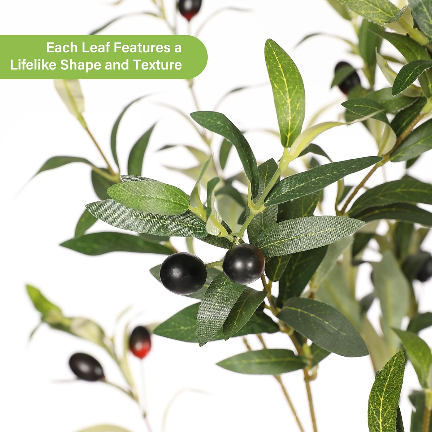 6ft Faux Olive Tree – Tall Artificial Olive Tree with Natural Trunk, Fake Olive Tree Indoor Decor, Olive Plant Artificial Indoor for Home and Office - Image 2