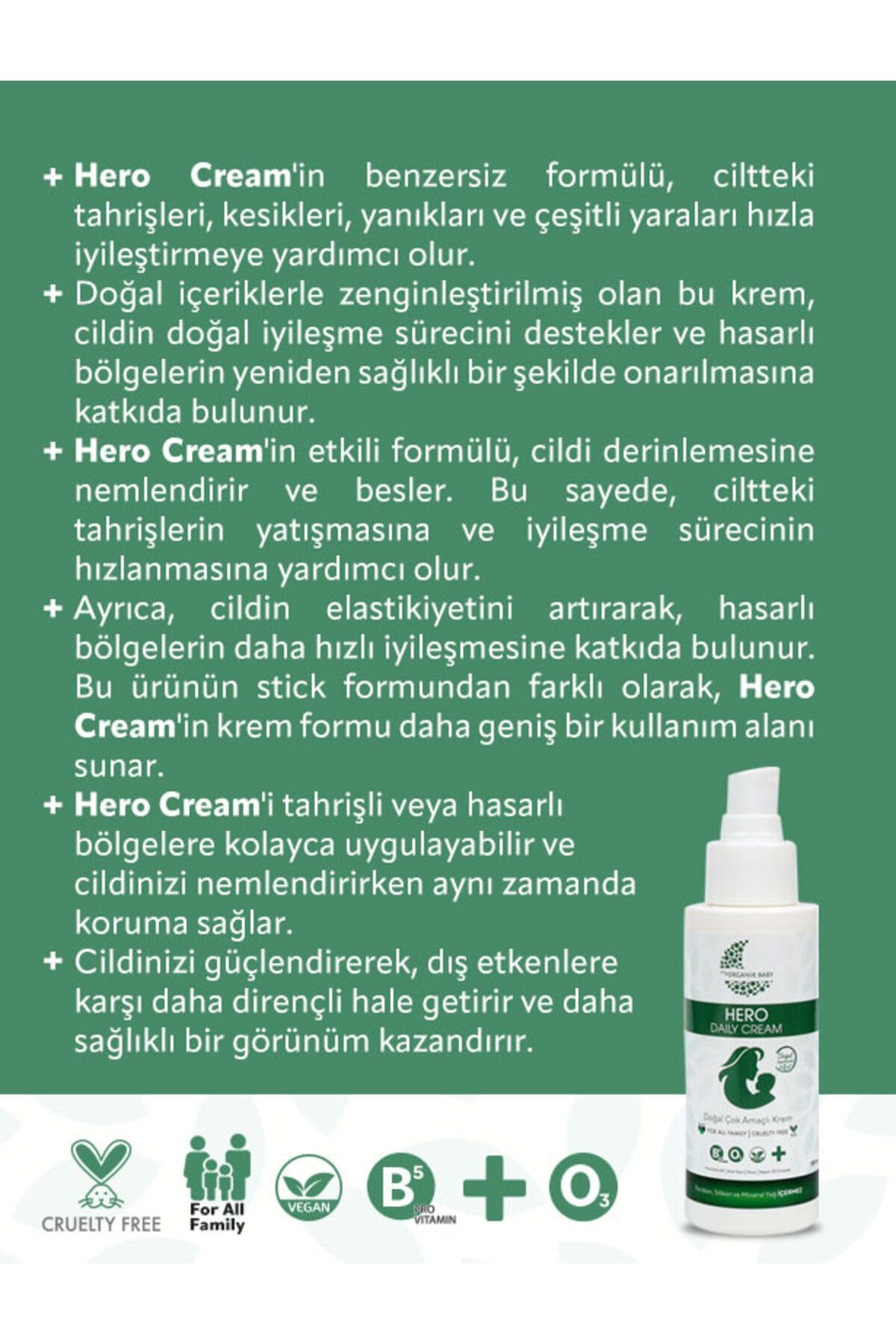 Organik Baby Organik Ve Doğal İçerik Vücut Koruyucu Sprey,Güneş Kremi Ve Çok Amaçlı Hero Anlık Yatıştırıcı 100Ml