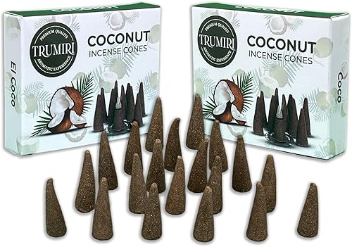 Conos de incienso de coco, 20 conos de incienso en total, paquete doble de 10 conos de insencia, conos de incienso perfumados, aromas de incienso de