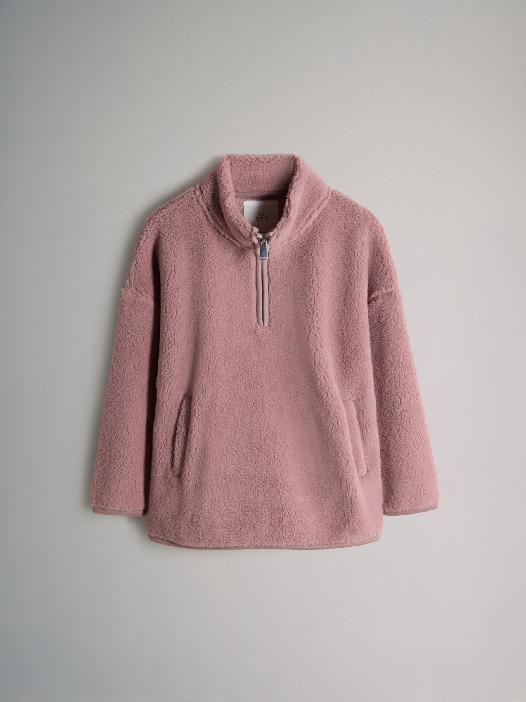THE SET Mädchen t Fleecepullover mit viertellangem Reißverschluss, 2er-Pack 98-158