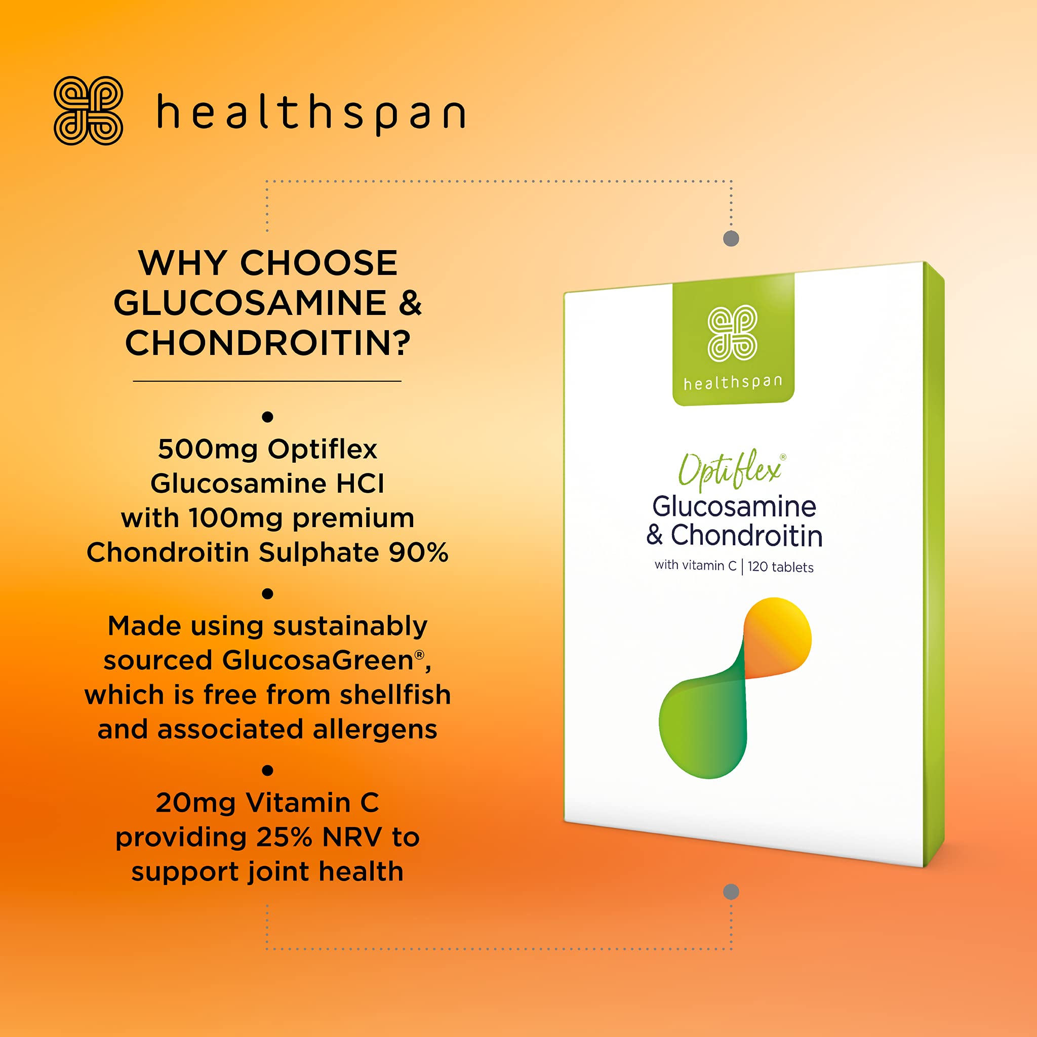 Buy Healthspan Glucosamine & Chondroitin (120 Tablets) Joint Health