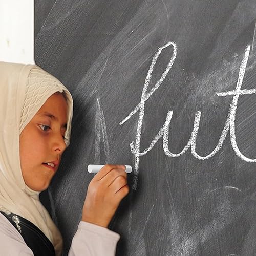 Miniatura 6 de Tiza blanca 100 unidades, tizas bajas en polvo a granel para pizarra pizarra no tóxica