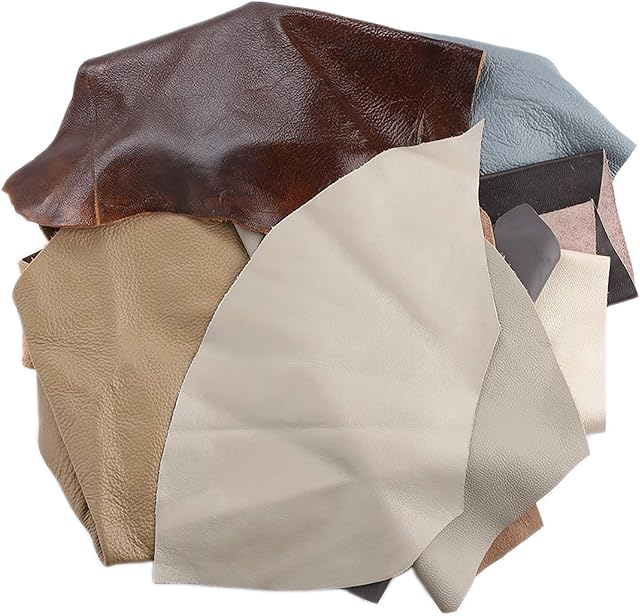 Leather Scraps 1 kg various shades of brown assorted Craft Pieces Ideal For Any Craft Work