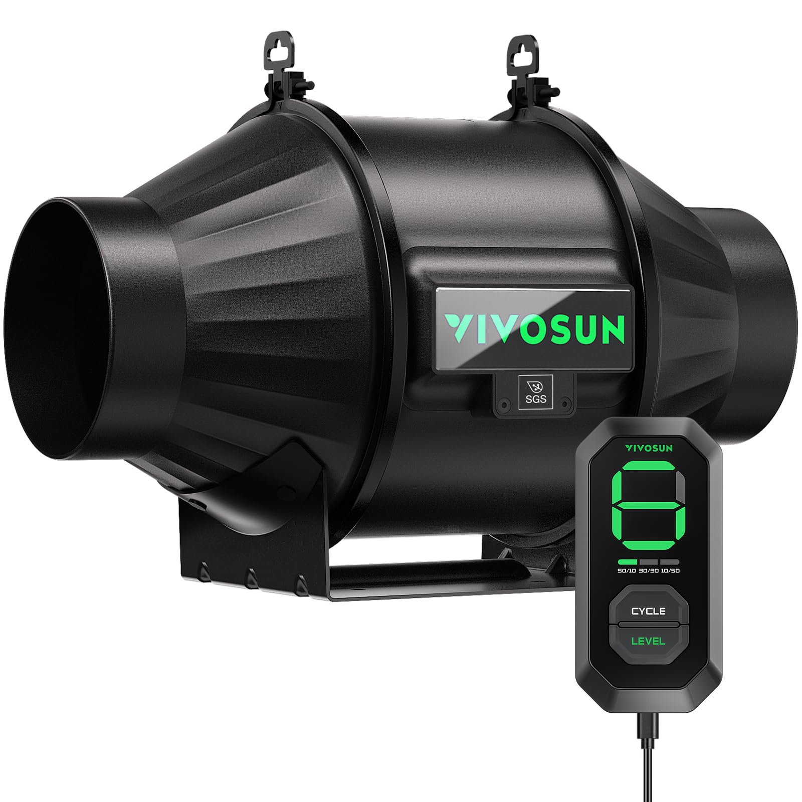 VIVOSUN Ventilador de Conducto AeroZesh T4 100 mm 357 m³/h Ventilador de Extracción con Regulador de Velocidad E12, Control PWM, Programable para Tiendas de Cultivo y Ventilación Interior
