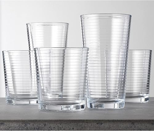 Miniatura 8 de Glaver's Juego de vasos para beber de 16 piezas, 8-17 onzas, vasos Highball, 8-13 onzas. Rocas de whisky, ideales para agua, jugo, cócteles y té