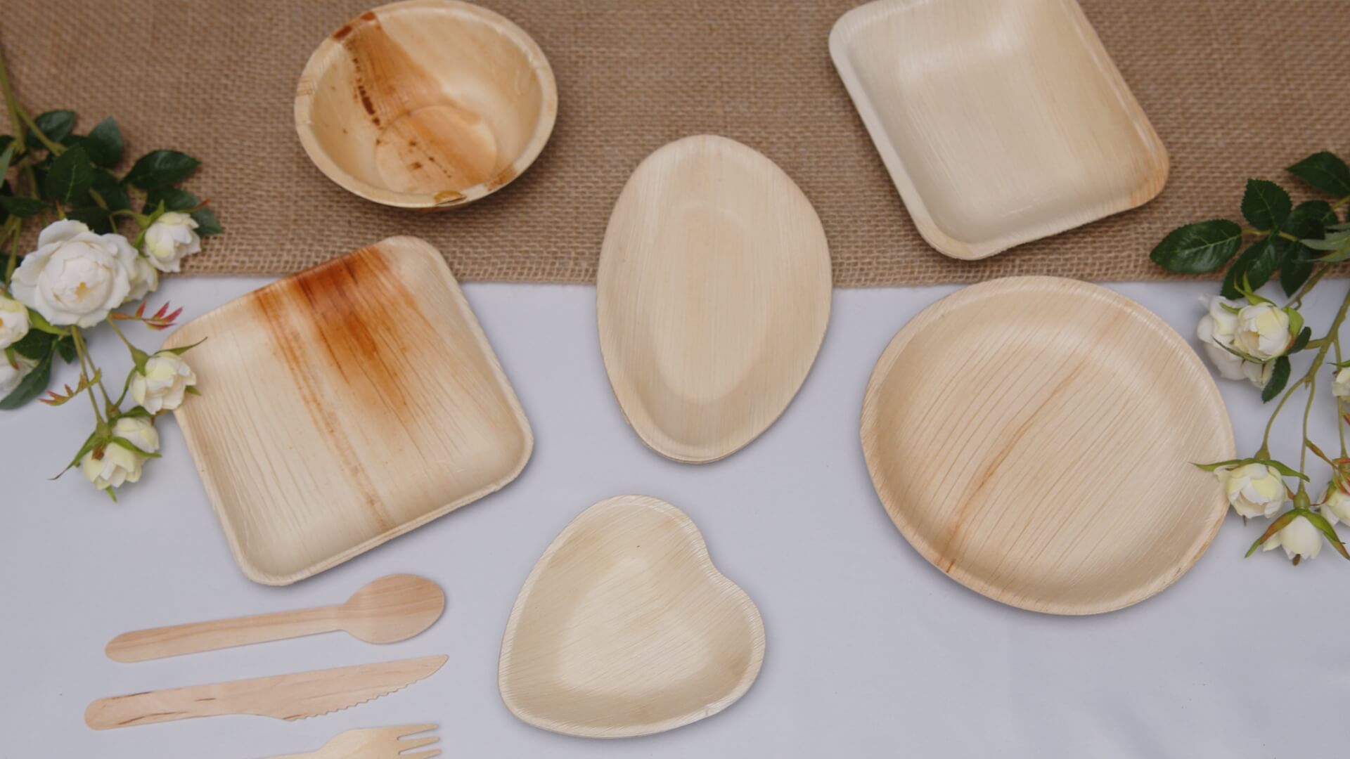 Assiette Palmier Bio - 25 Assiettes Carrées 25x25 Cm – Vaisselle Jetable De Qualité Supérieure