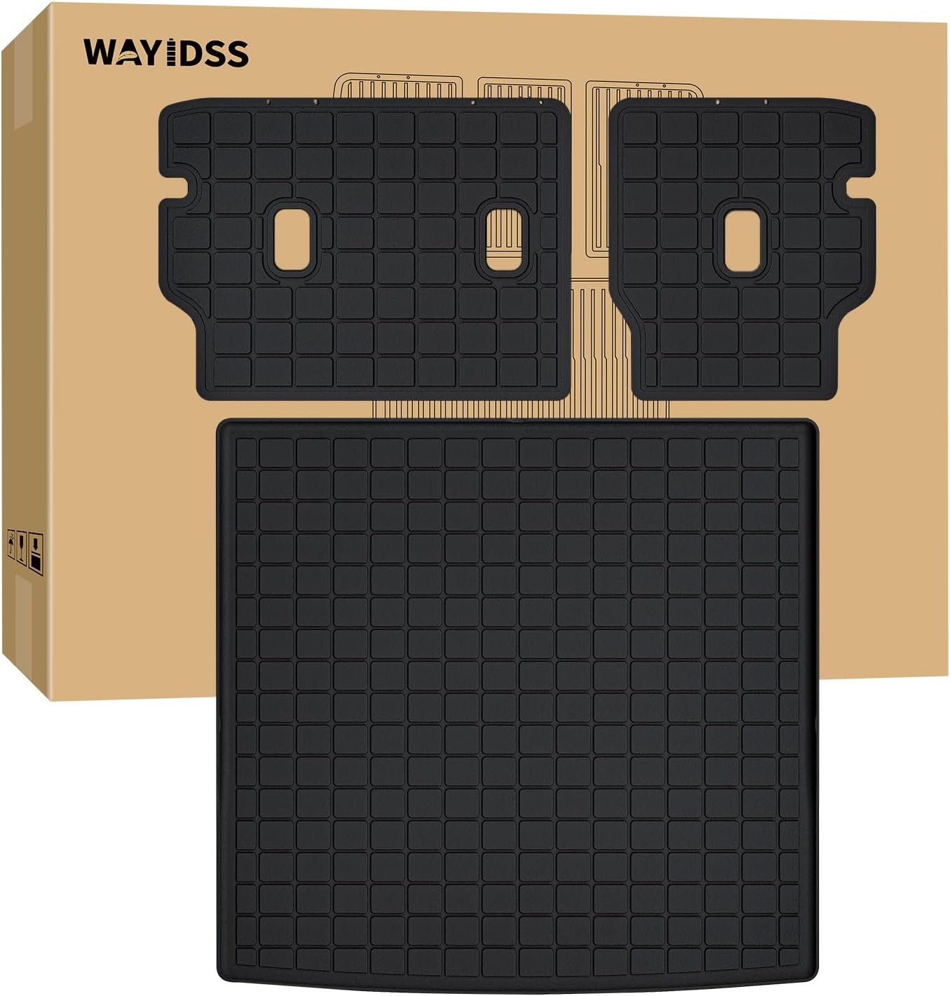 Cargo Mat with Backrest Protection for 2026 Honda Passport,TPE All Weather Protection Cargo Liner with Velcro Rear Seats Backrest car Accessories-Black For 2026 passport 2-ni-1 cargo mat