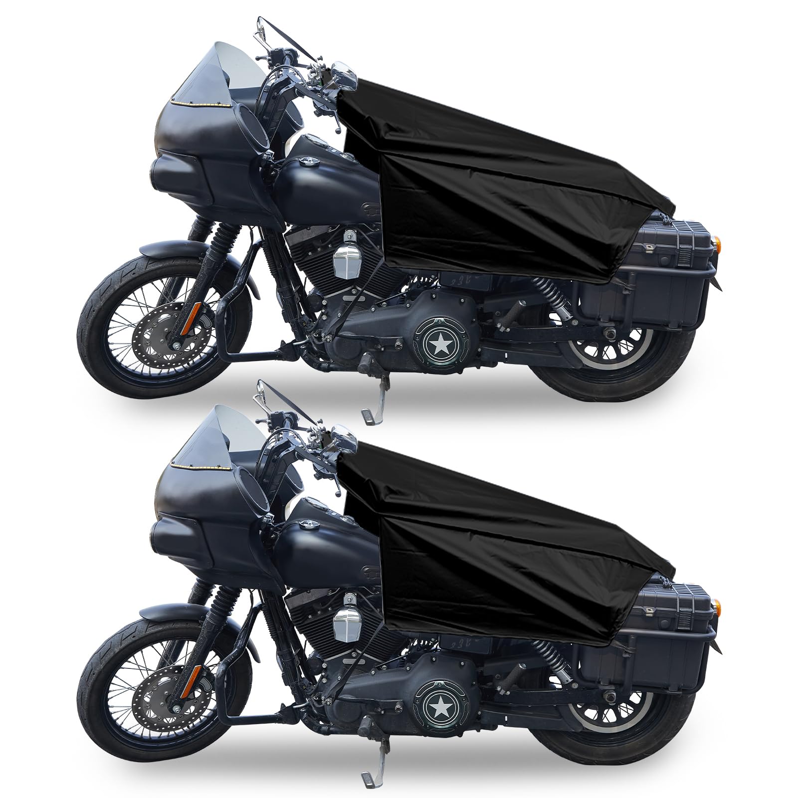 GARGOYLE BELLS Motorcycle Cover All Season Seat Shade Cover Lightweight Half Cover Outdoor Waterproof Sun Outdoor Protection Durable Fits Various Motorcycle Models-2Pack