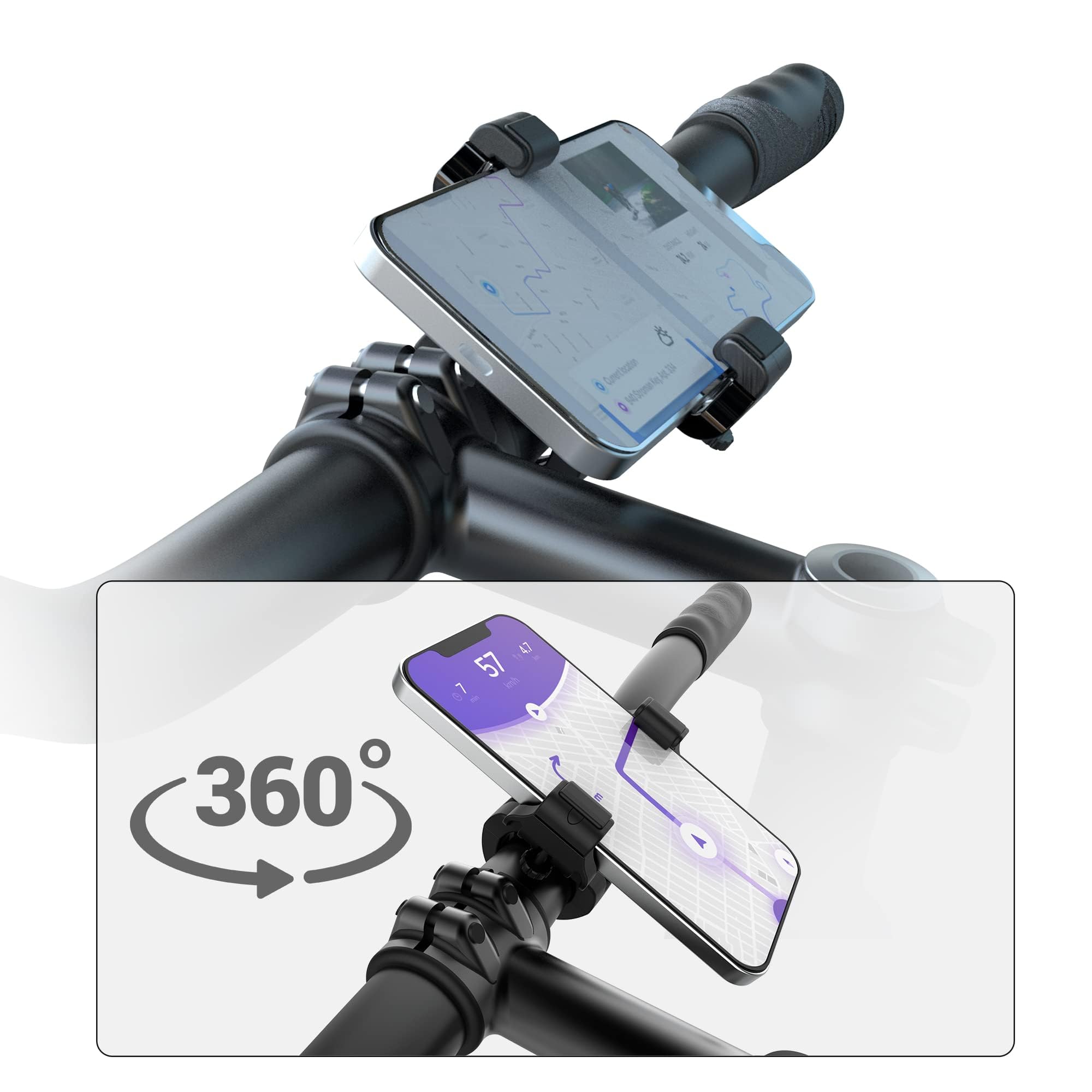 ❣️バイク 自転車 携帯電話 自由回転携帯ナビゲーションスタンド スマホホルダー 自転車 バイク スマホ ホルダー ワンタッチ 固定