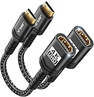 Vista 9 de JSAUX Paquete de 2 adaptadores Mini HDMI a HDMI, cable Mini HDMI macho a HDMI hembra con 4K 60Hz HDR 3D 18Gbps, compatible con cámara, videocámara