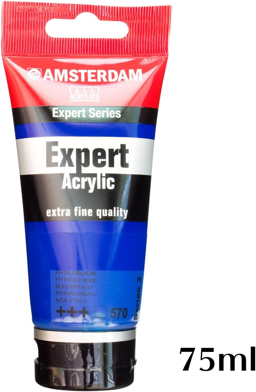 Amsterdam Expert Series Acrylic - Phthalo Blue 570 - Heavy Body Paint - High Lightfastness - 75 ml Tube, 75 ml (Pack of 1) - Image 4
