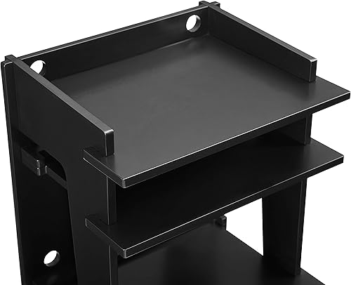 Miniatura 6 de Crosley Furniture Soho - Soporte para tocadiscos, consola multimedia con almacenamiento de vinilo, organizador moderno para el hogar, color negro