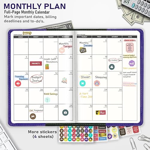 Miniatura 2 de WEMATE Planificador de presupuesto, planificador de presupuesto y organizador mensual de facturas con cerradura para administrar tu dinero de manera