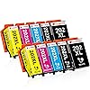 Clywenss 10-Pack 202XL Ink Cartridges Compatible with Epson 202 XL 202XL Multipack for Expression Premium XP6100 XP6105 XP-6100 XP-6105 XP-6000 XP-6005 XP6000 XP6005 Printer Ink (2BK, 2PBK, 2C, 2M 2Y)