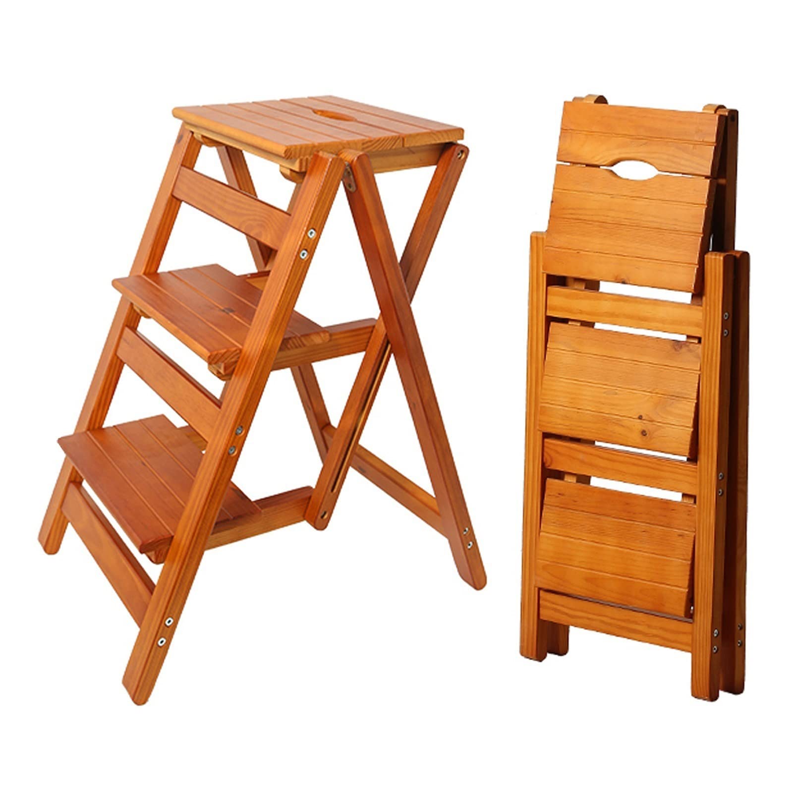 Tabouret pliable cuisine 3 marches en bois pour atteindre les placards sans effort