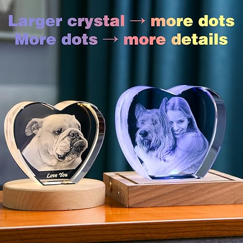 Miniatura 3 de Marco de fotos de cristal 3D, regalo conmemorativo para mascotas para perros o gatos, regalos conmemorativos para perros para dueños de mascotas,