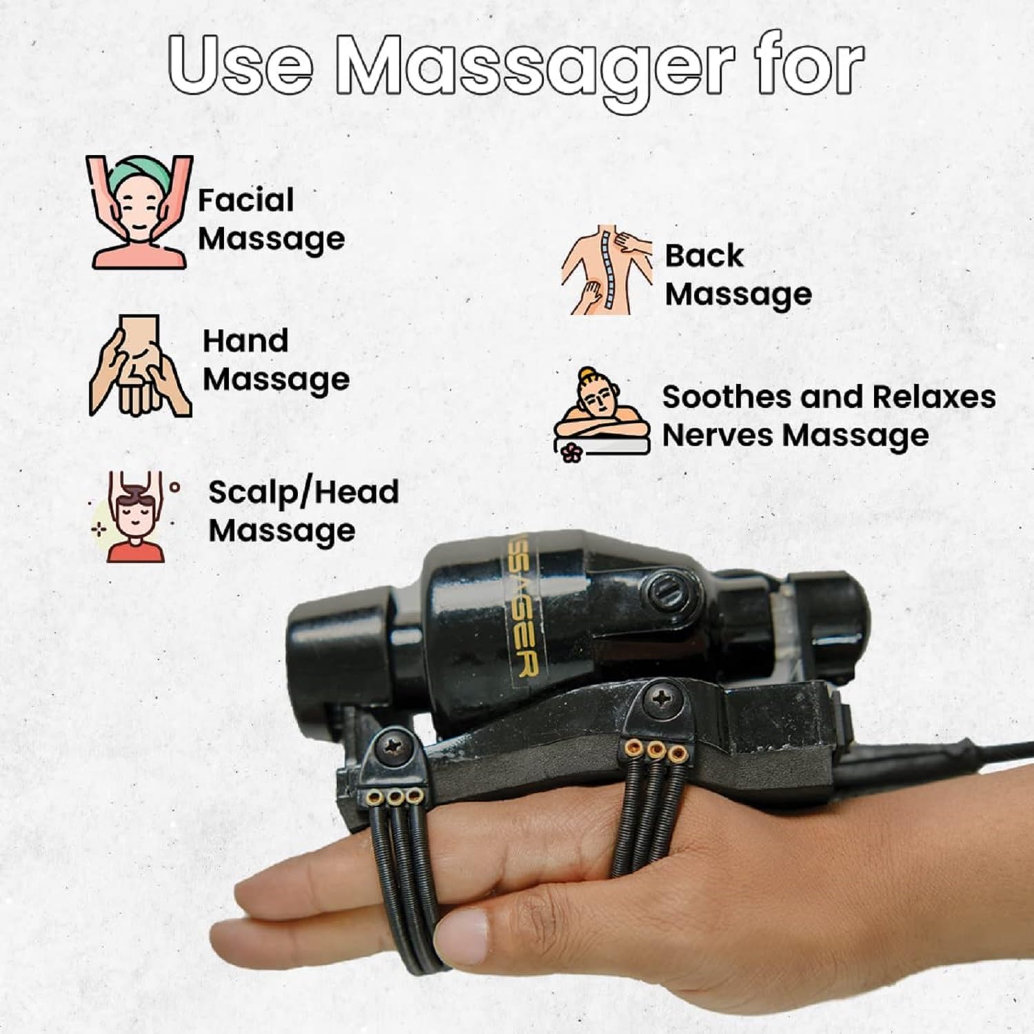 Shopeleven daul speed head massage machine for full body and pain relief tool (black) Shopeleven daul speed head massage machine for full body and pain relief tool (black)