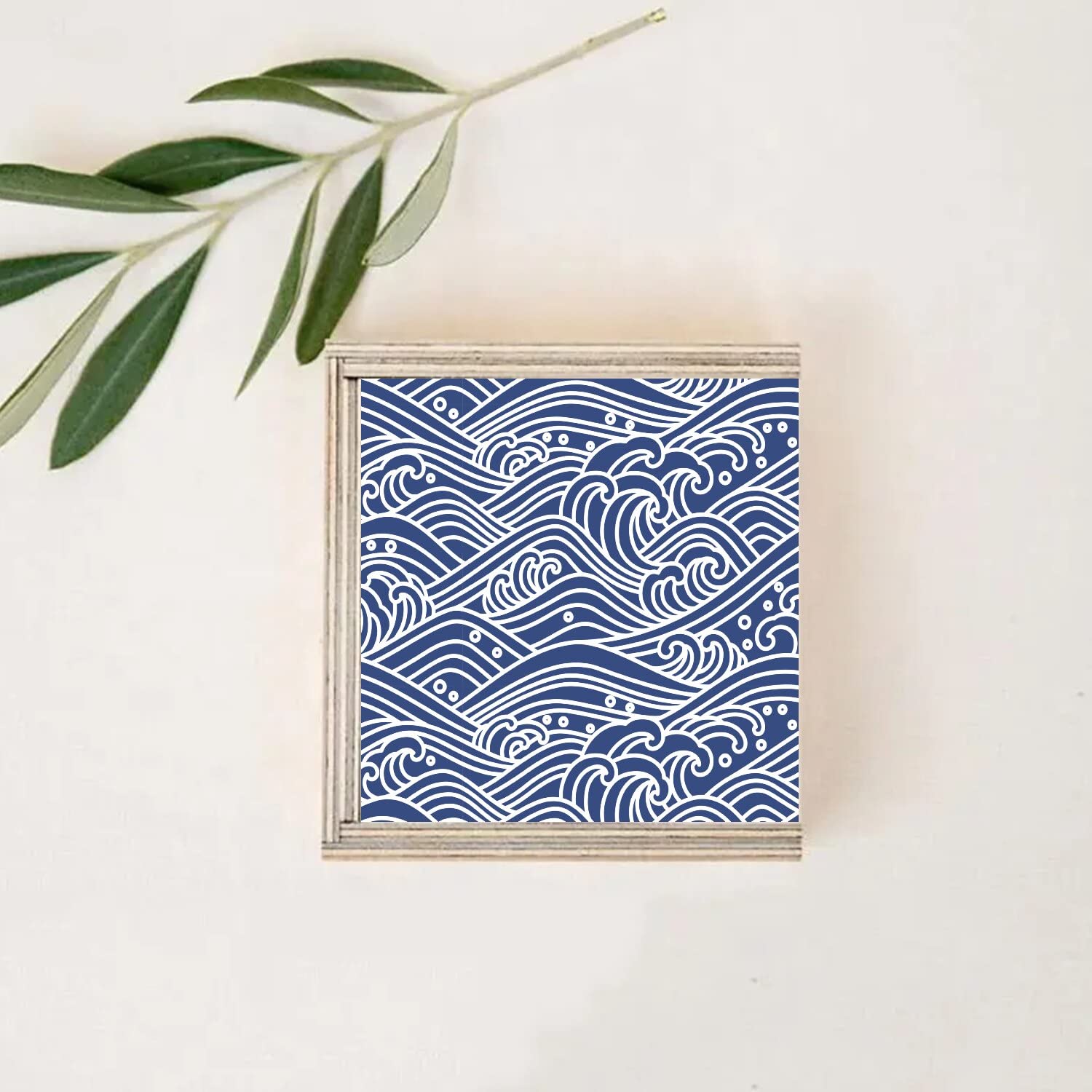 Fabulous Wooden Box Box – Ocean Wave Design Modern Japanese