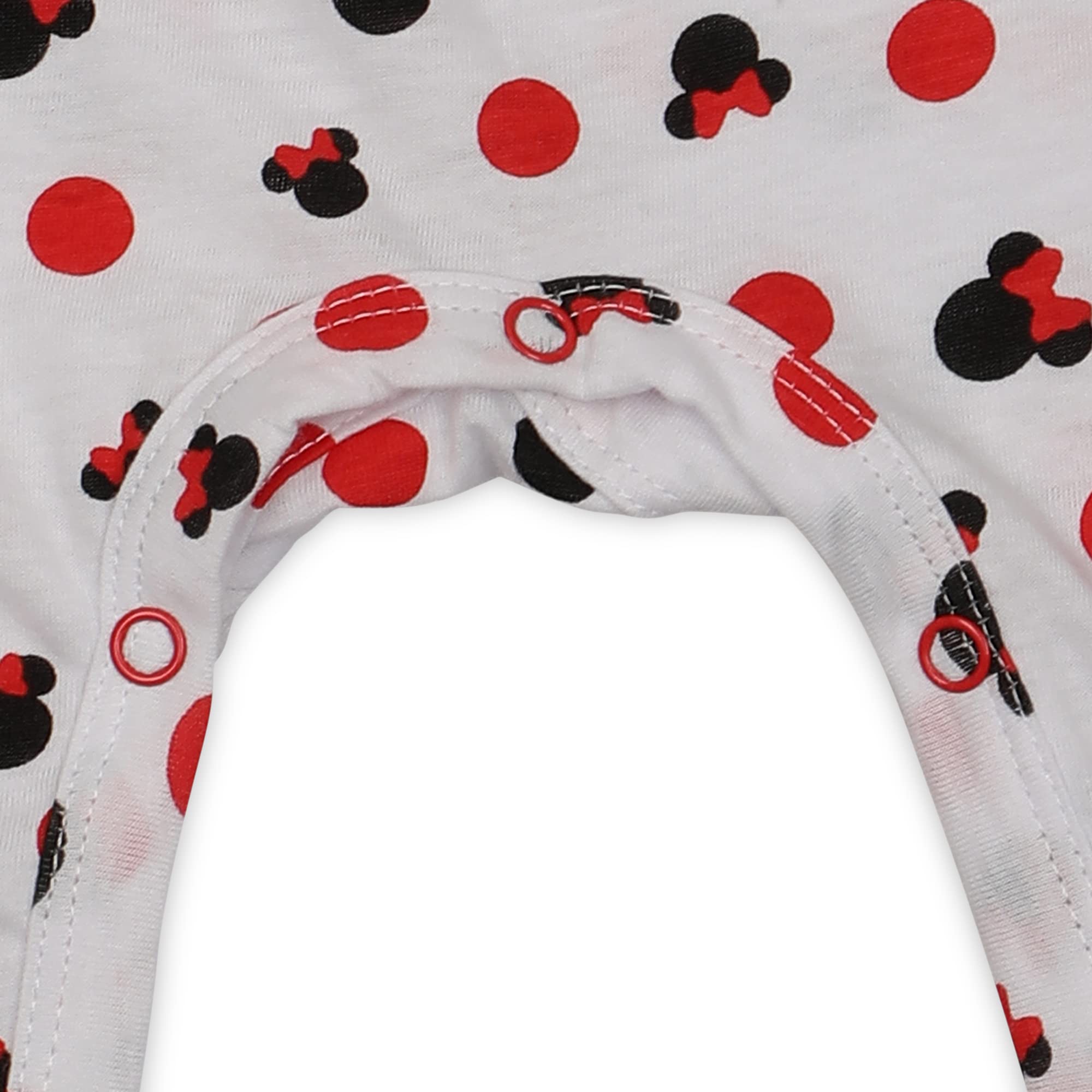Disney Minnie Mouse zestaw 2 kombinezonów z długim rękawem, kombinezon dla noworodka i niemowląt, czerwono-biały