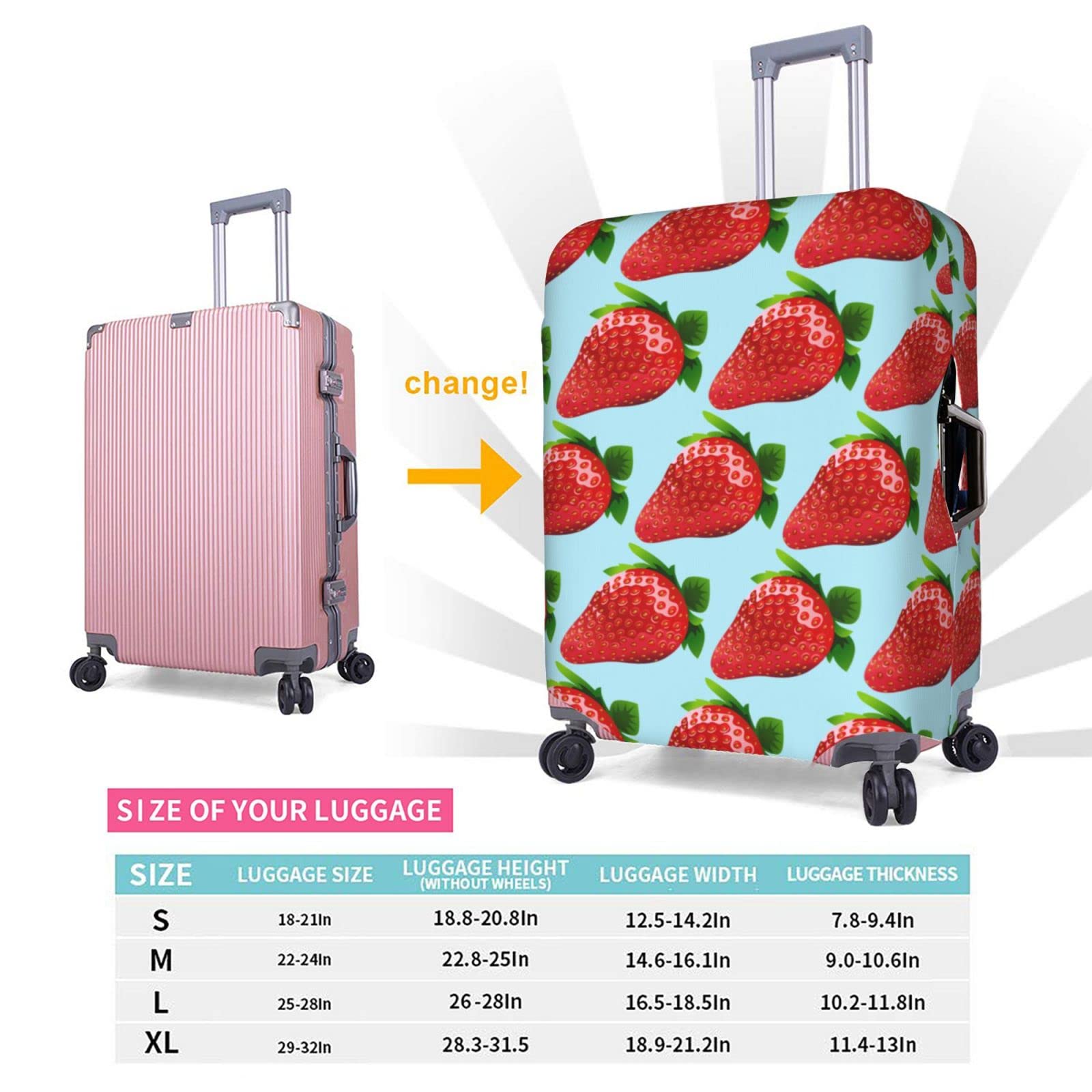 Housse De Protection Pour Valise – Taille Unique élastique 18-32 Pouces (45,7-81,3 Cm) – Polyester épais, Fermetures éclair Latérales – Anti-rayures, Lavable