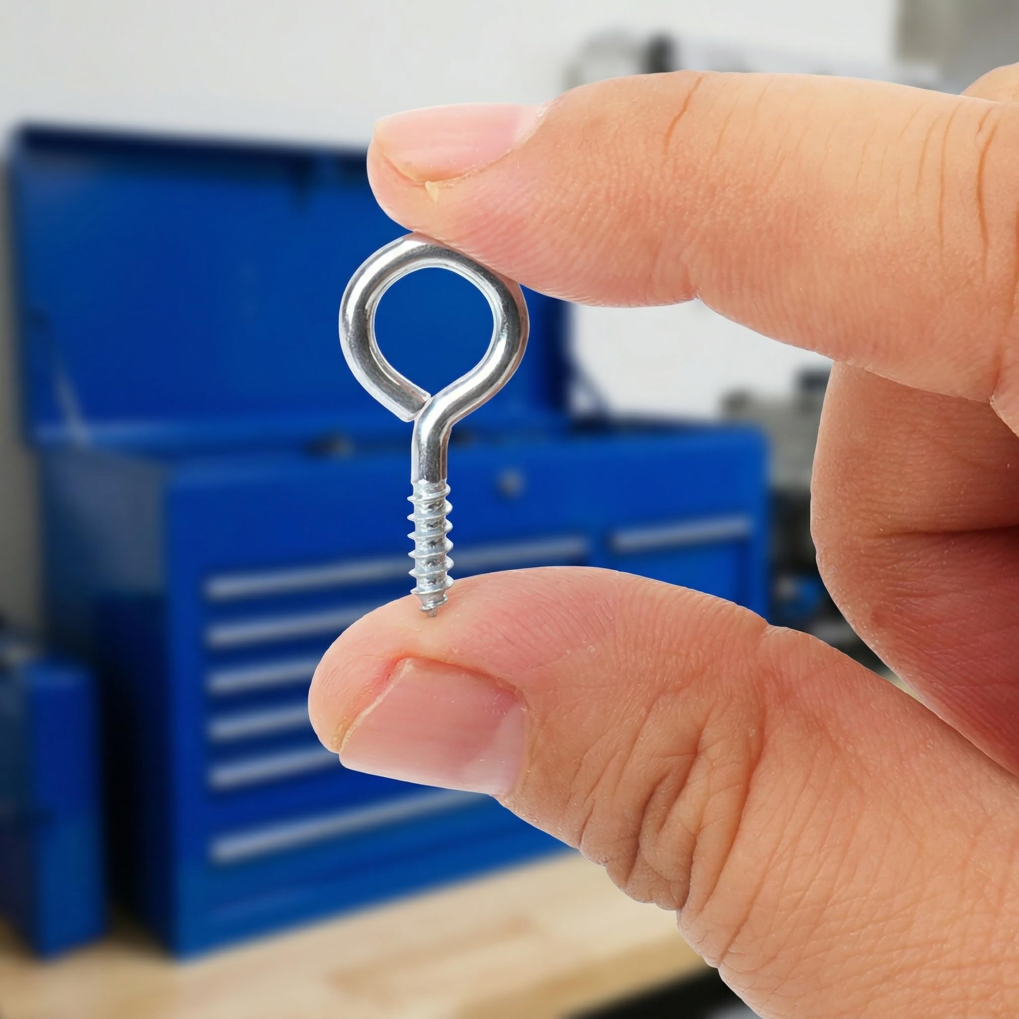 Hedume 500 unidades de 1 pulgada de ojo de tornillo pequeño, con forma de ojo de metal, gancho de tornillo autorroscante con gancho, ganchos para colgar, anillo de perno chapado en zinc