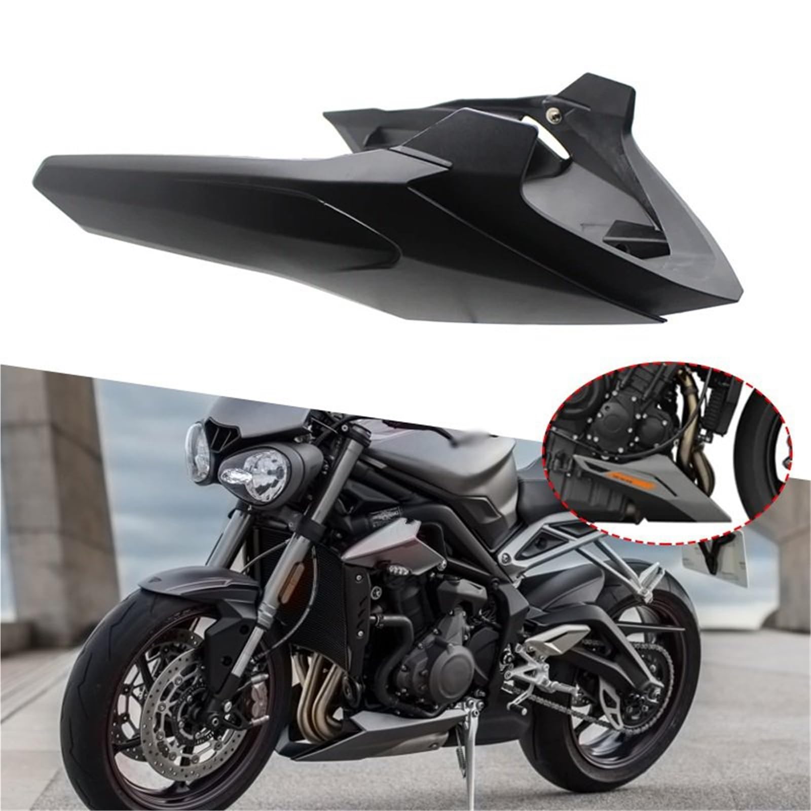 Front Bumper Splitter dachowy Pasuje do Street Triple 765RS 2017-2022 Silnik Dolny Spoiler Nadwozie Owiewka Osłona Podwozia
