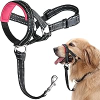 Vista 9 de BARKLESS Collar de cabeza de perro, halter sin tirones con acolchado suave, arnés acolchado suave reflectante para perros grandes, labrador, golden