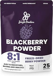 Jungle Powders Blackberry Powder 3.5 Ounce Bag Freeze Dried Blackberries Fruit Additive Free Unsweetened Smoothie Superfoo...