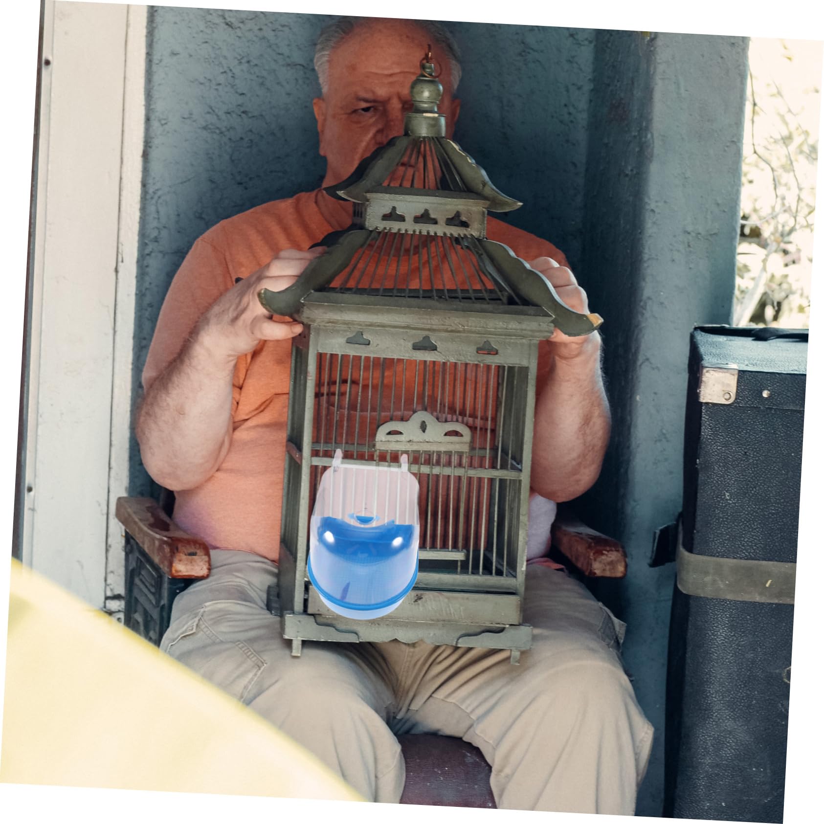 HANABASS 3stücke Bird Bathing Tub Mit Wasserzufuhr Und Duschbox Für Papageien Kleine Vogelbadewanne Blau Für Von Vögeln Trichter Für Einfachen Wasserwechsel