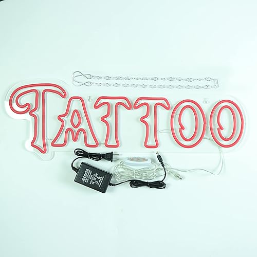 Miniatura 7 de Letrero grande de neón de tatuaje, especialmente diseñado para tatuajes de perforación de estudio, letreros decorativos LED superbrillantes para