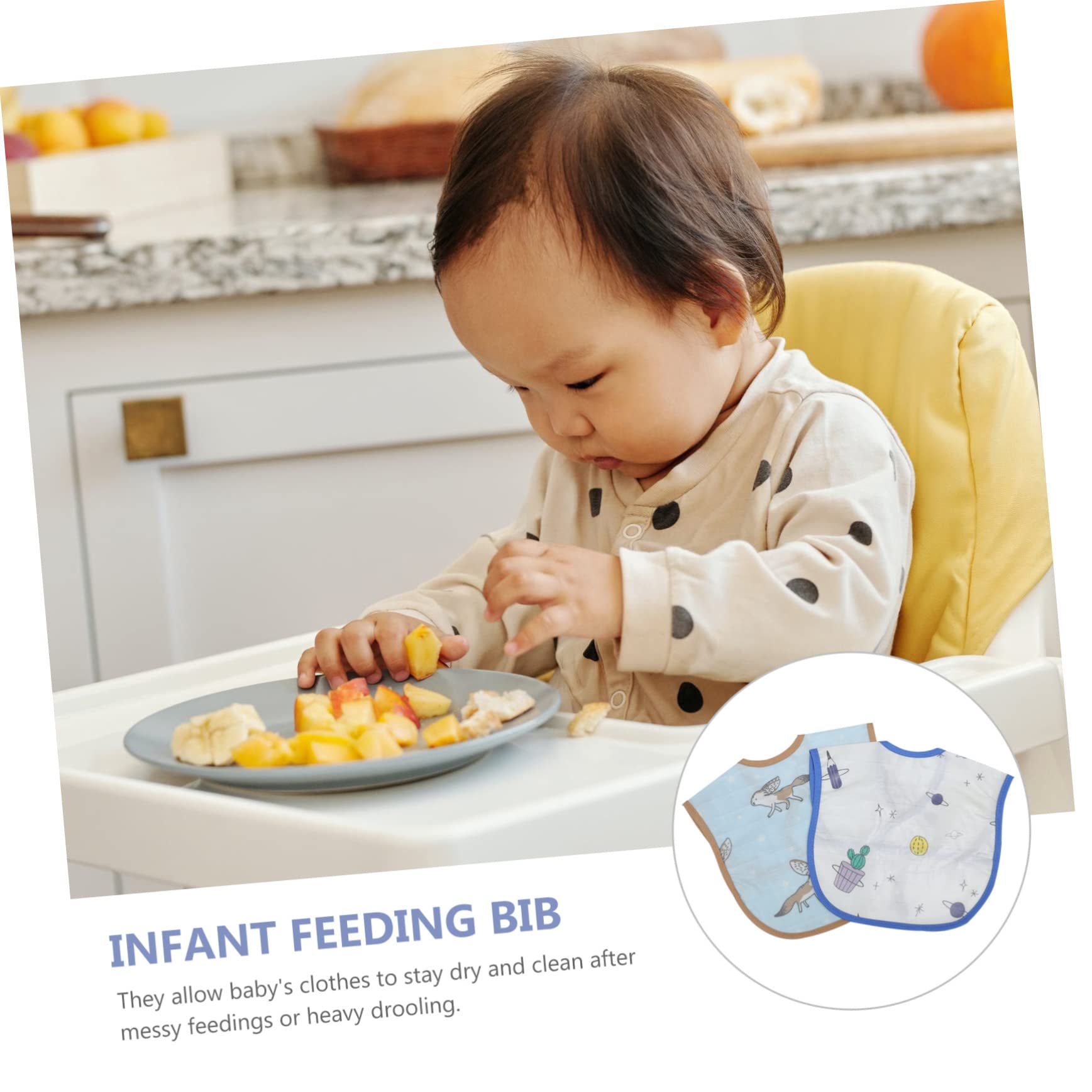 ibasenice 6pièces Bavoirs Coton Étanches Lot De Confortables Et Réglables Idéaux Pour Repas Serviettes Anti-salissures Pour Nourrissons Avec Motif Adorable