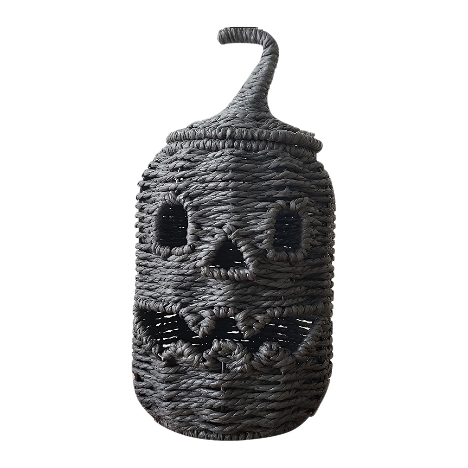 Kexpery Handwoven Rattan Ghost Witch Hat Halloween Figurine Tabletop(E) (E)