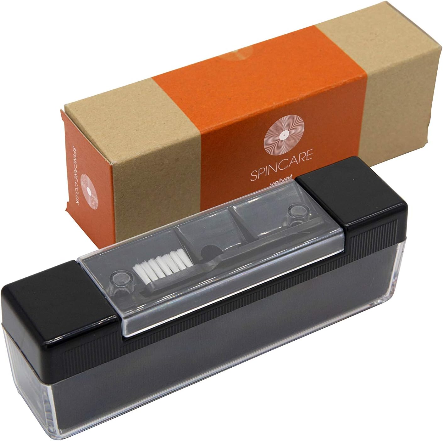 SPINCARE Velvet Vinyl Cleaning Brush | 2-in-1 Anti Static Record Cleaner Kit Includes Stylus Brush | Remove Dust Dirt & Debris from Your Favourite LPs