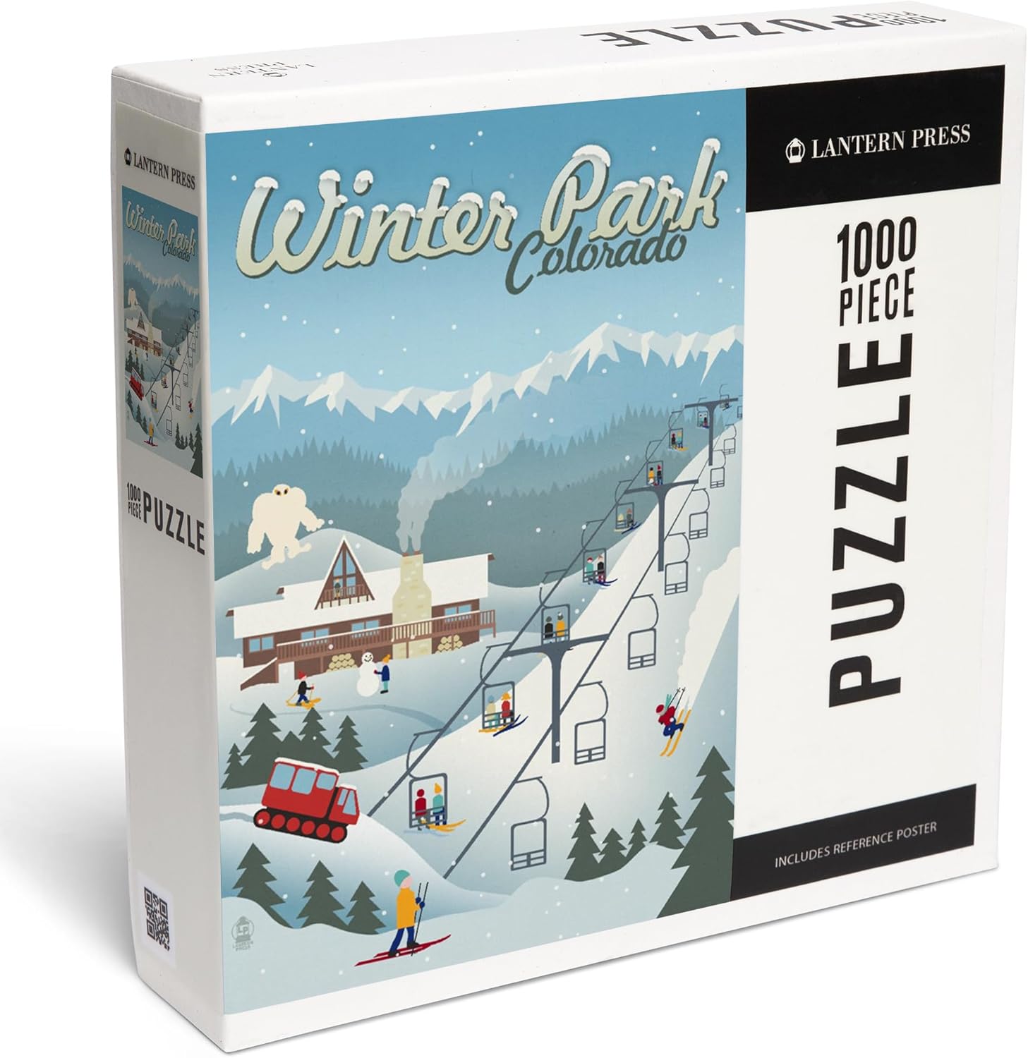 Lantern Press Winter Park, Colorado, Retro Ski Resort 1000 Piece Jigsaw Puzzle for Adults, Made in USA with Reference Poster