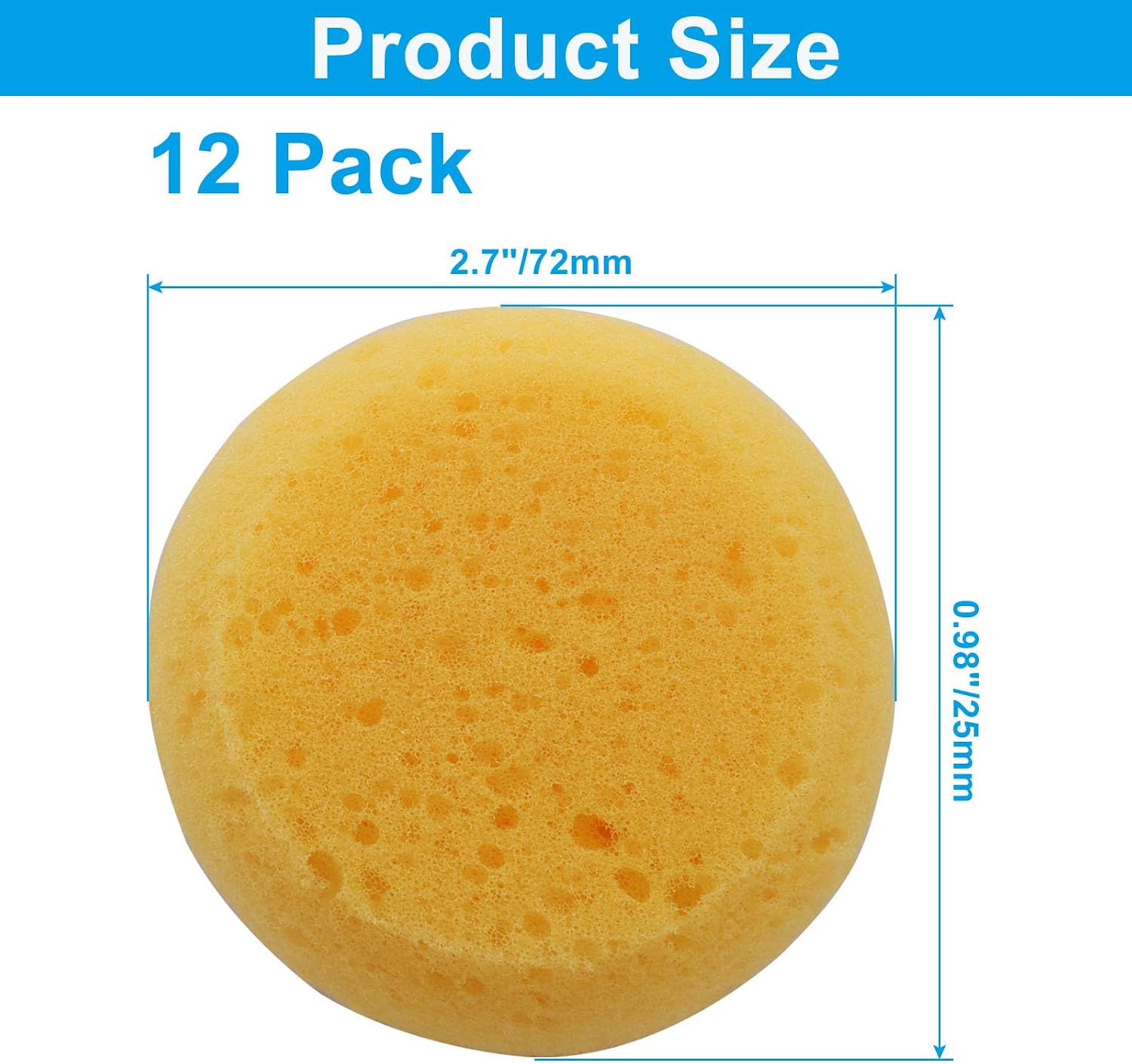 12 Pack Round Pottery Sponges, High Absorption Horse Tack Cleaning Sponges for Leather Care, Painting & Kitchen |