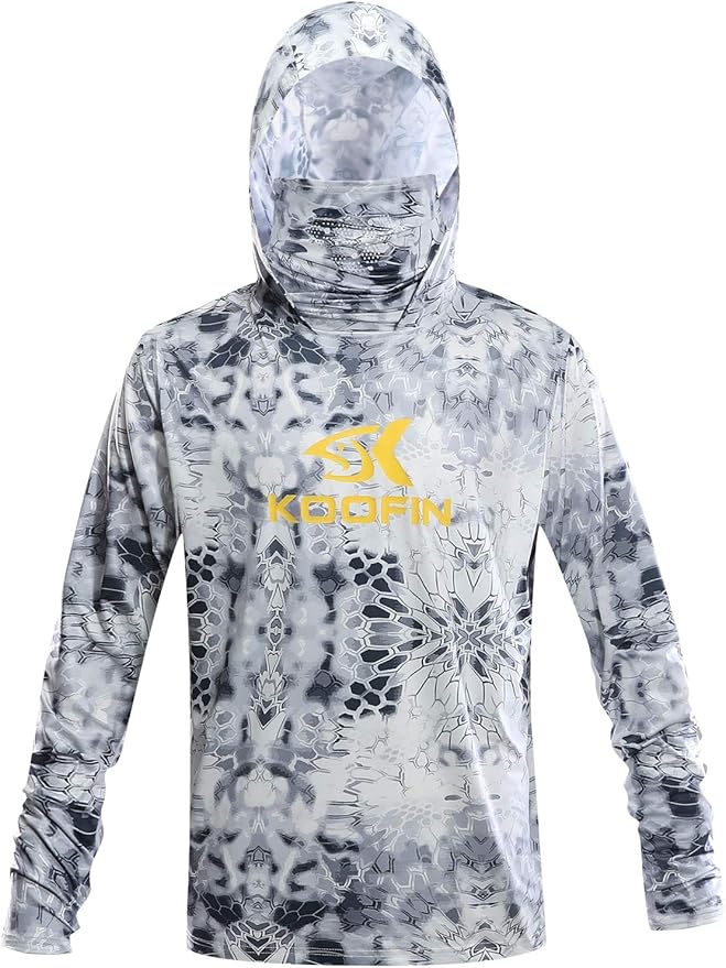 KOOFIN GEAR Performance Fishing Hoodie with Face Mask Hooded Sunblock