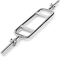 Vista 1 de Marcy Barra sólida roscada del tríceps del cromo para el levantamiento de pesas y el levantamiento de pesas IRBB-34T