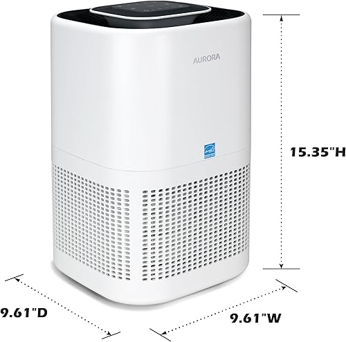 Miniatura 7 de Aurora Purificador de aire AR100W para moho, humo, polvo, olores, polen, alérgenos y gérmenes con purificación de 3 etapas, cubre hasta 1,100 pies