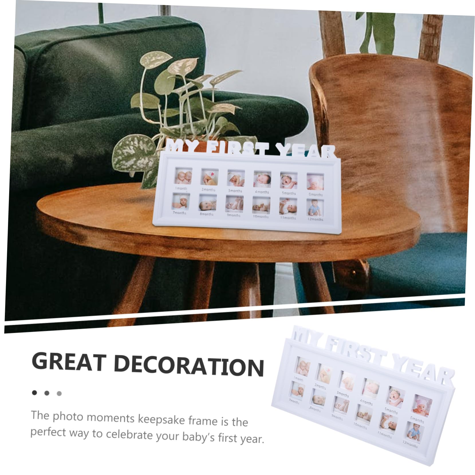 Yardwe 3 Piezas Marco de Fotos para Bebés Recién Nacidos Marco Pequeño para Recuerdos de Crecimiento Soporte para Fotos de Primer Año Decoración para Mesa y Estantería para Bautizo y