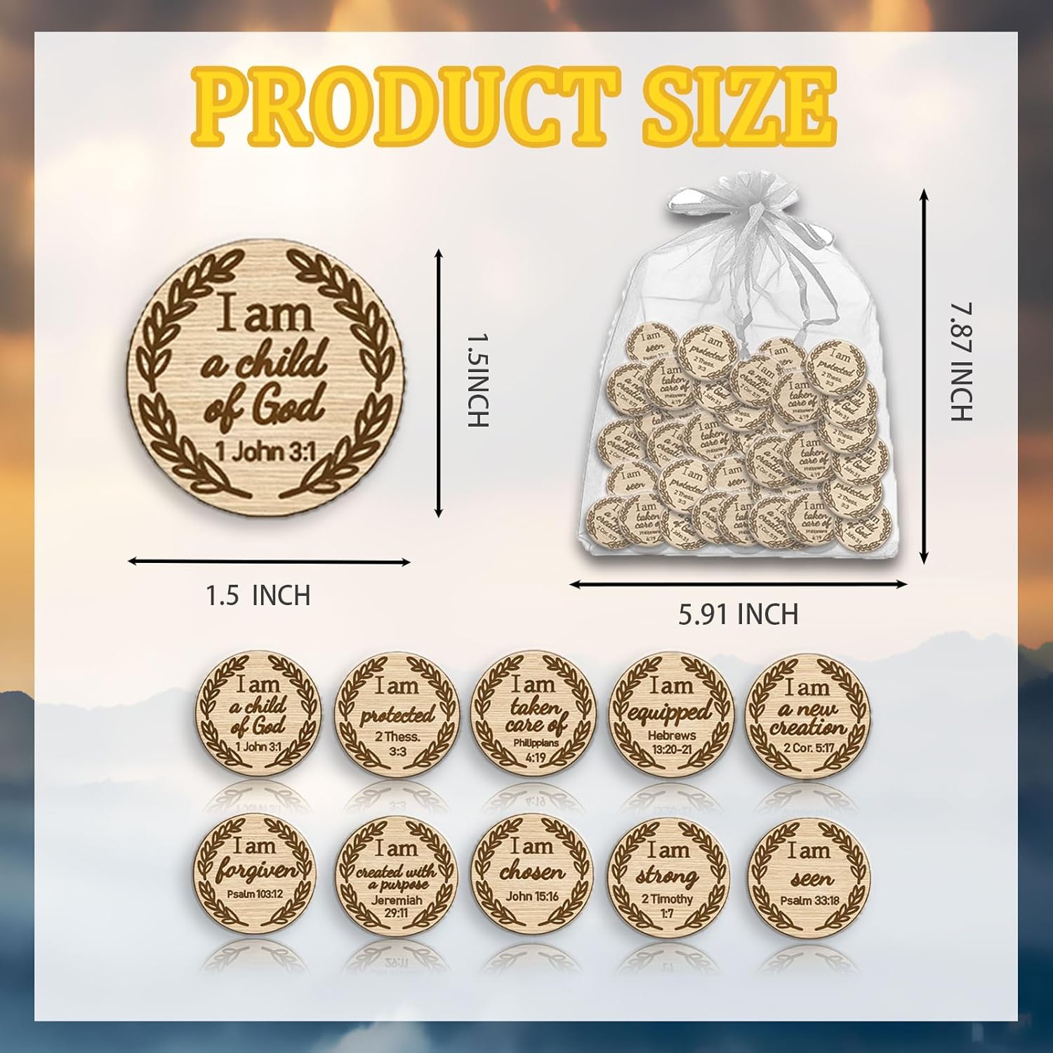 160 Pcs Scripture Pocket Tokens Bulk Bible Verse Party Favors Jesus Bible Verse Coins