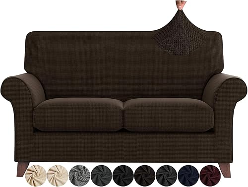 Miniatura 22 de ZNSAYOTX - Fundas de sofá para sala de estar (4 piezas), antideslizantes, fundas de sofá para 3 cojines, sofá, mascotas, perros, funda lavable a